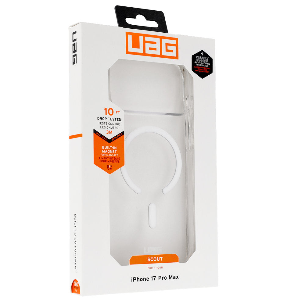 Handyhülle für iPhone 18 Pro Max / 17 Pro Max, UAG Scout Clear mit MagSafe, Transparent-Weiß