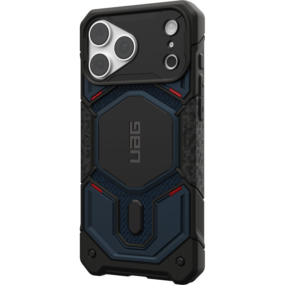 Gepanzerte Handyhülle für iPhone 18 Pro Max / 17 Pro Max, UAG Monarch Pro Kevlar Mag mit MagSafe, Dunkelblau und Schwarz mit Kevlar (6/16)