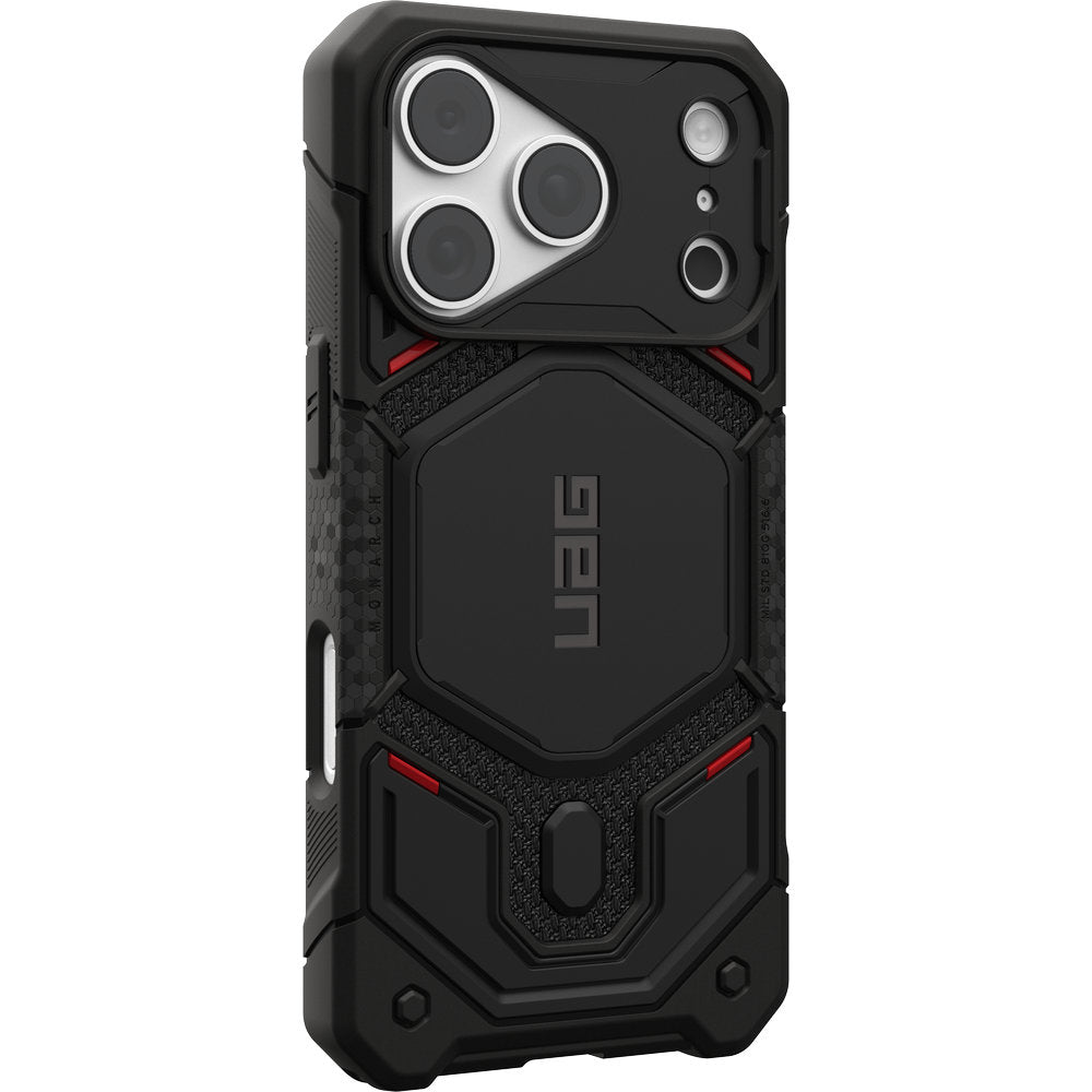 Gepanzerte Handyhülle für iPhone 18 Pro / 17 Pro, UAG Monarch Pro Kevlar Mag mit MagSafe, Schwarz mit Kevlar (3/16)
