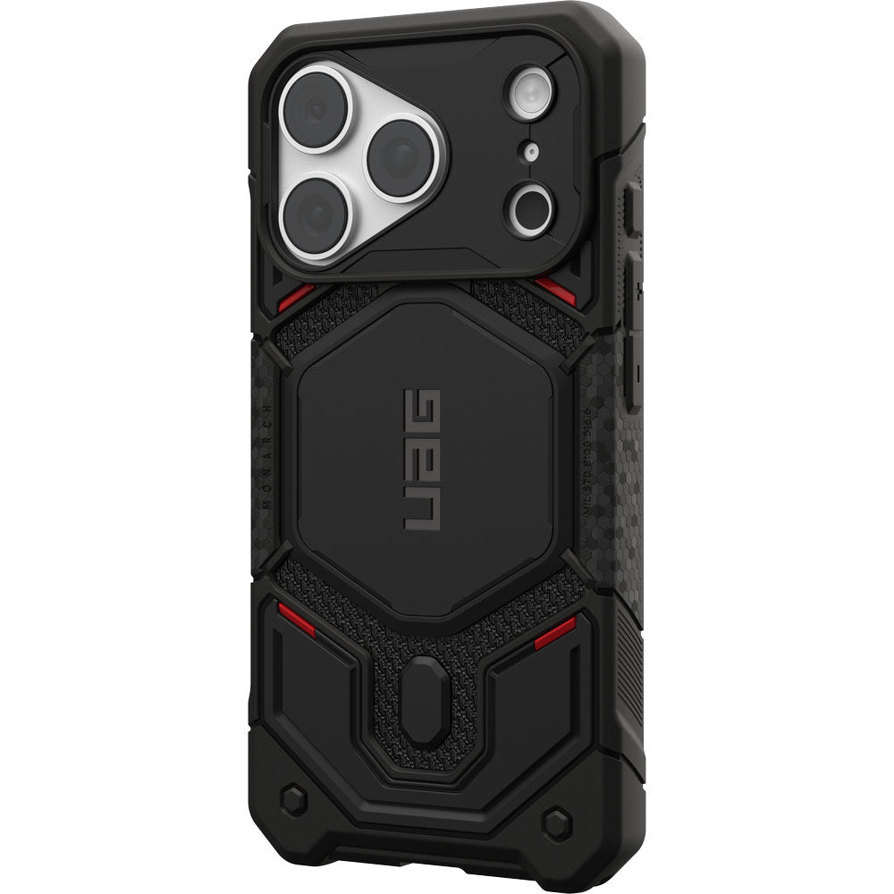 Gepanzerte Handyhülle für iPhone 18 Pro / 17 Pro, UAG Monarch Pro Kevlar Mag mit MagSafe, Schwarz mit Kevlar (6/16)