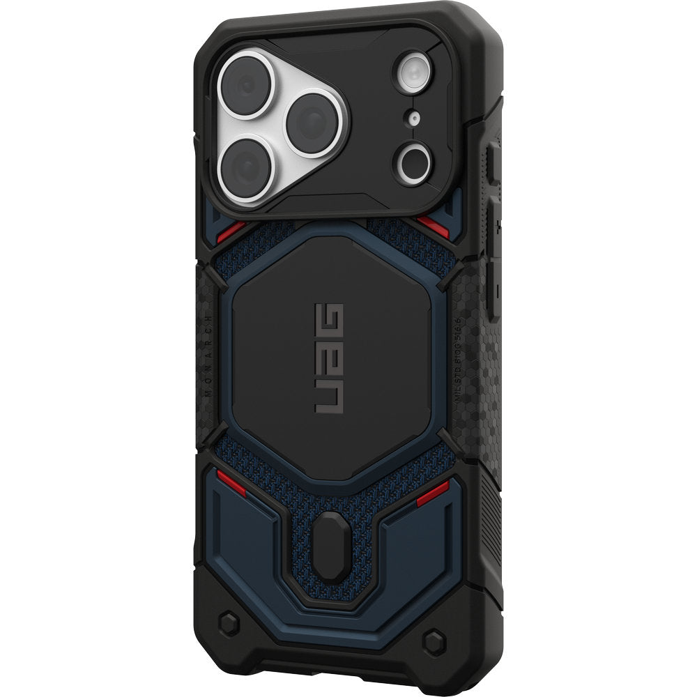 Gepanzerte Handyhülle für iPhone 18 Pro / 17 Pro, UAG Monarch Pro Kevlar Mag mit MagSafe, Dunkelblau und Schwarz mit Kevlar (6/16)