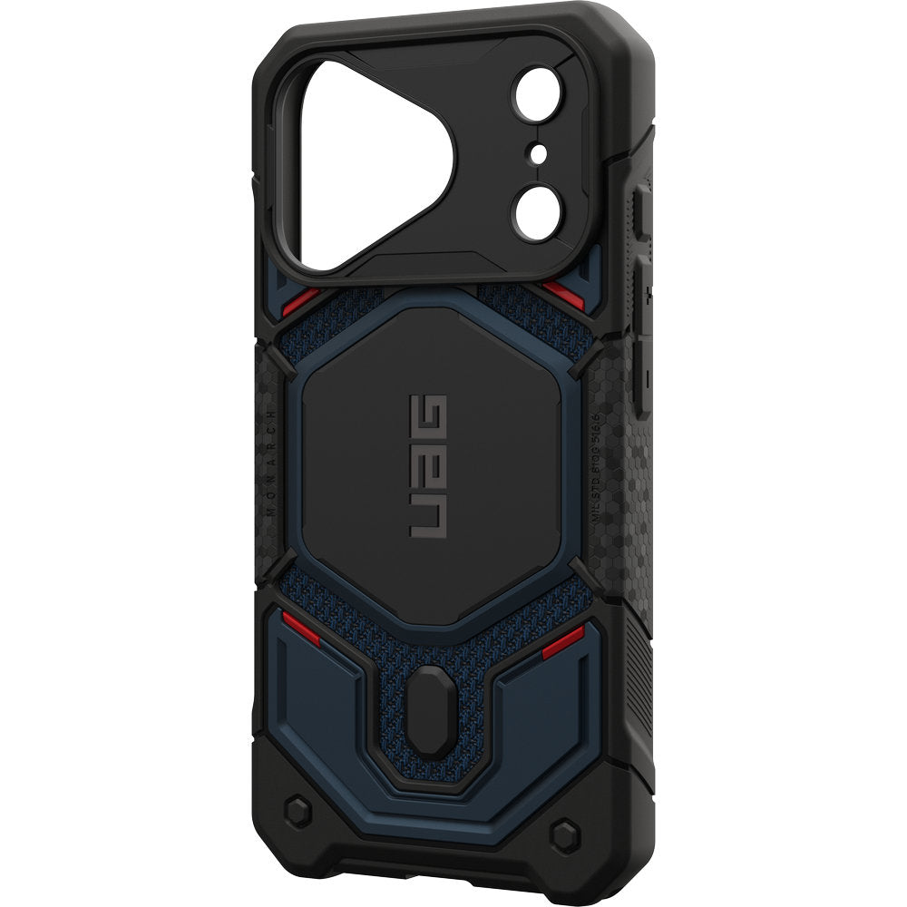 Gepanzerte Handyhülle für iPhone 18 Pro / 17 Pro, UAG Monarch Pro Kevlar Mag mit MagSafe, Dunkelblau und Schwarz mit Kevlar (11/16)