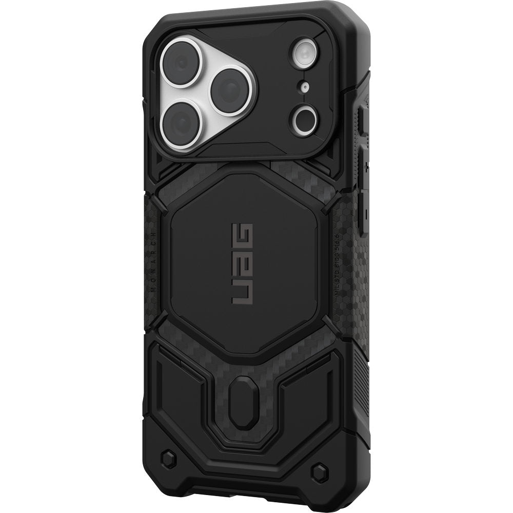 Gepanzerte Handyhülle für iPhone 18 Pro / 17 Pro, UAG Monarch Pro Carbon Mag mit MagSafe, Schwarz (6/16)