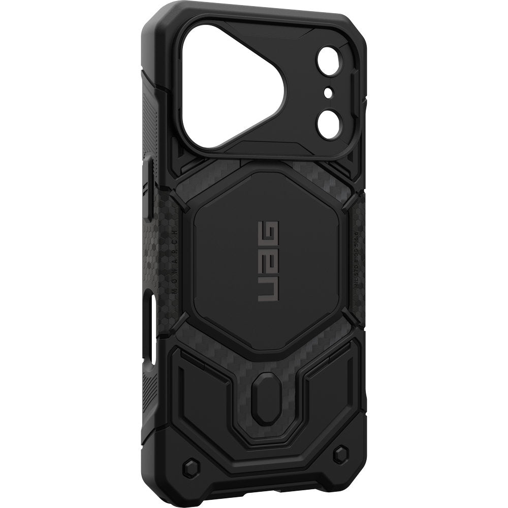 Gepanzerte Handyhülle für iPhone 18 Pro / 17 Pro, UAG Monarch Pro Carbon Mag mit MagSafe, Schwarz (10/16)