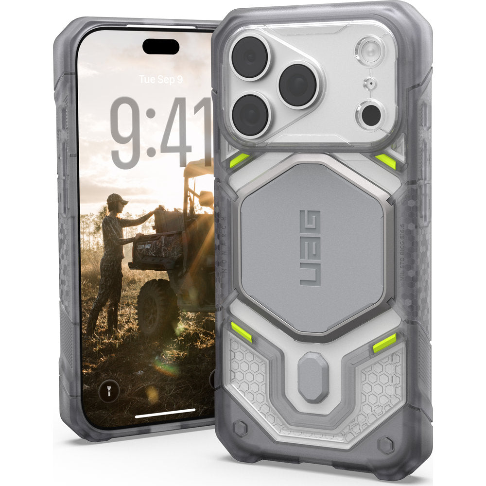 Handyhülle für iPhone 18 Pro / 17 Pro, UAG Monarch Pro mit MagSafe, Transparent und Grau (1/16)