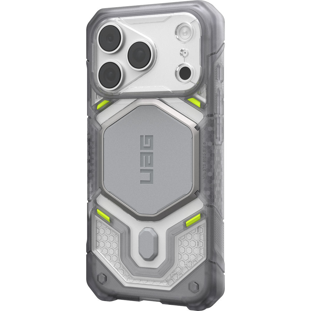 Handyhülle für iPhone 18 Pro / 17 Pro, UAG Monarch Pro mit MagSafe, Transparent und Grau (6/16)