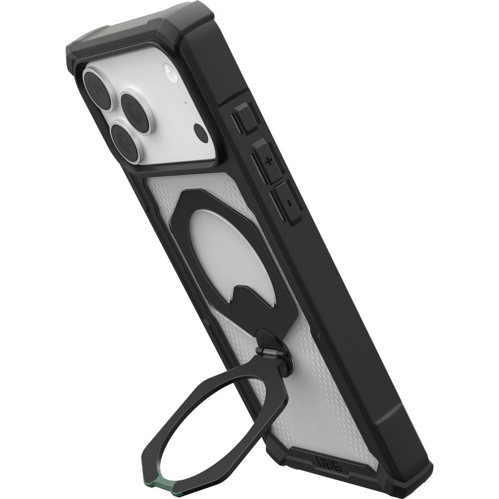 Handyhülle mit Ring für iPhone 18 Pro Max / 17 Pro Max, UAG Plasma XTE 360 mit MagSafe, Transparent und Schwarz mit grünen Element (10/15)