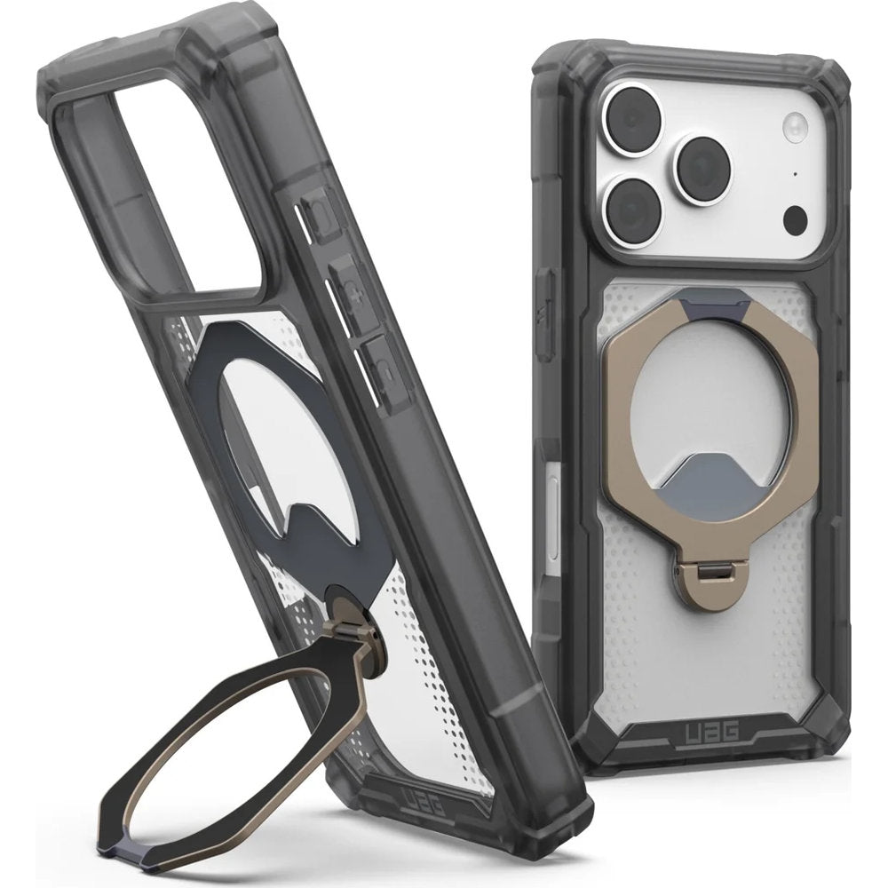 Handyhülle mit Ring für iPhone 18 Pro / 17 Pro, UAG Plasma XTE 360 mit MagSafe, Transparent und Grau mit titan Element (1/15)