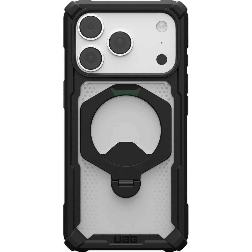 Handyhülle mit Ring für iPhone 18 Pro / 17 Pro, UAG Plasma XTE 360 mit MagSafe, Transparent und Schwarz mit grünen Element (3/15)