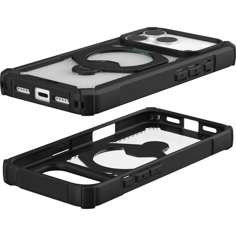 Handyhülle mit Ring für iPhone 18 Pro / 17 Pro, UAG Plasma XTE 360 mit MagSafe, Transparent und Schwarz mit grünen Element (8/15)