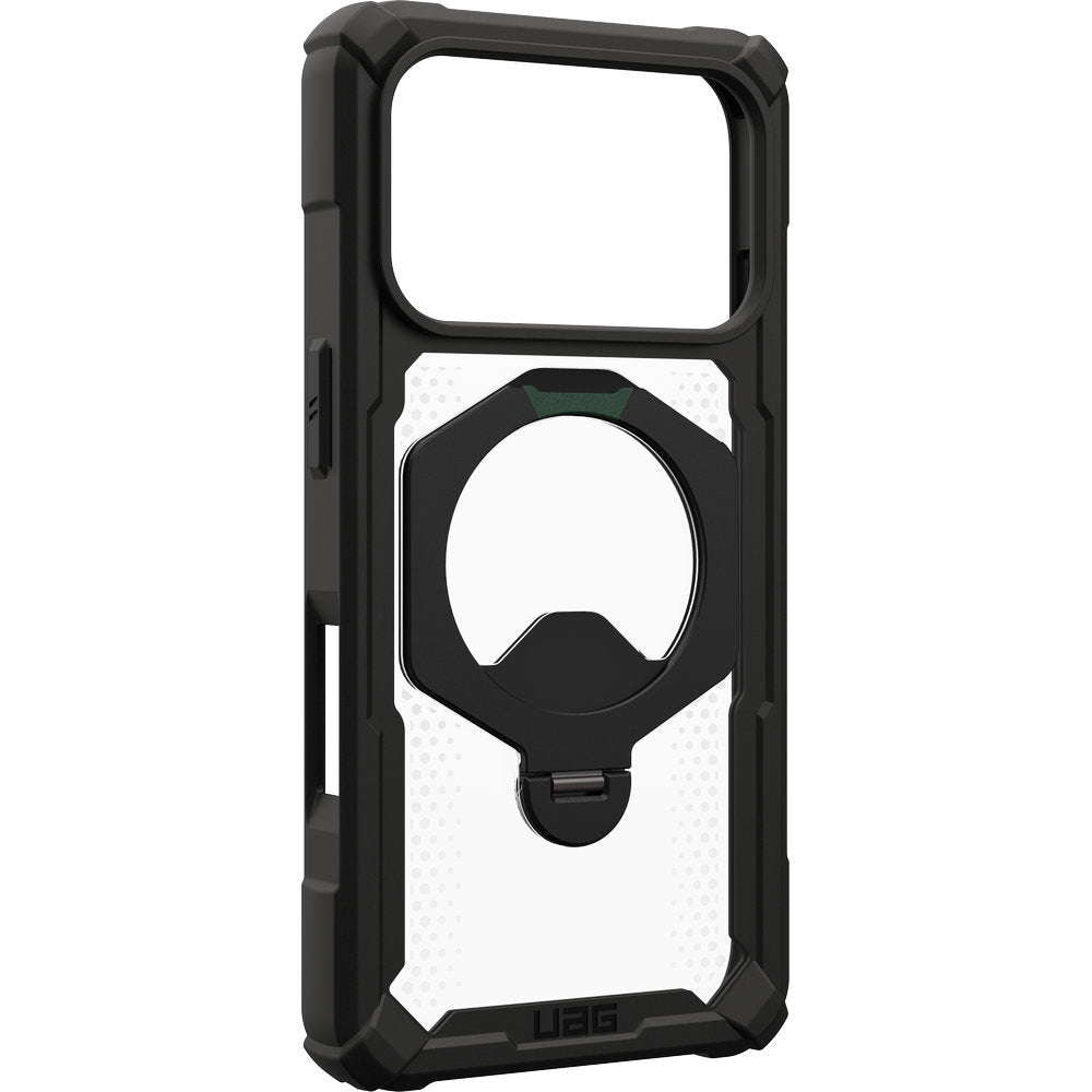 Handyhülle mit Ring für iPhone 18 Pro / 17 Pro, UAG Plasma XTE 360 mit MagSafe, Transparent und Schwarz mit grünen Element (14/15)