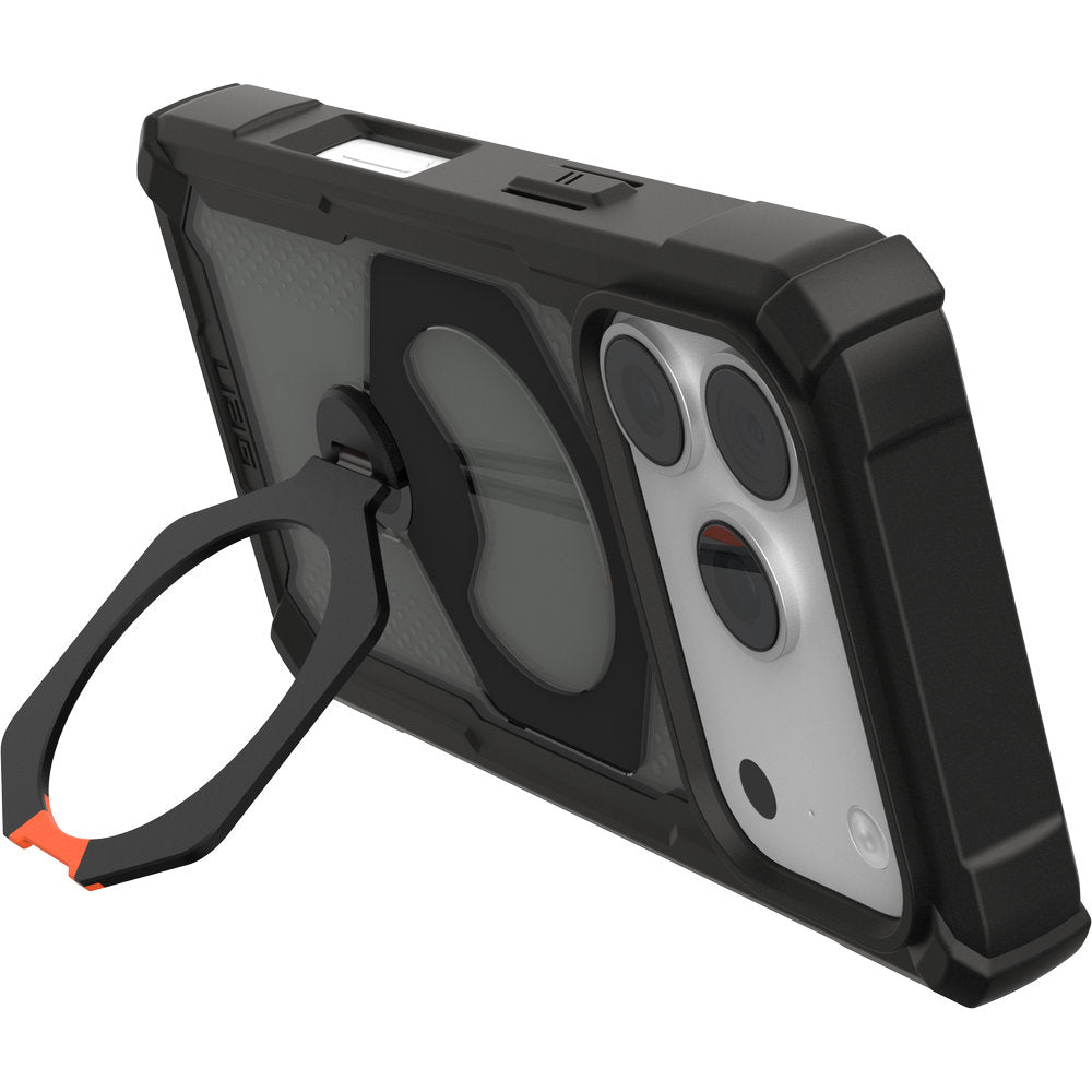 Handyhülle mit Ring für iPhone 18 Pro / 17 Pro, UAG Plasma XTE 360 mit MagSafe, Durchscheinend und Schwarz mit orangem Element (2/15)