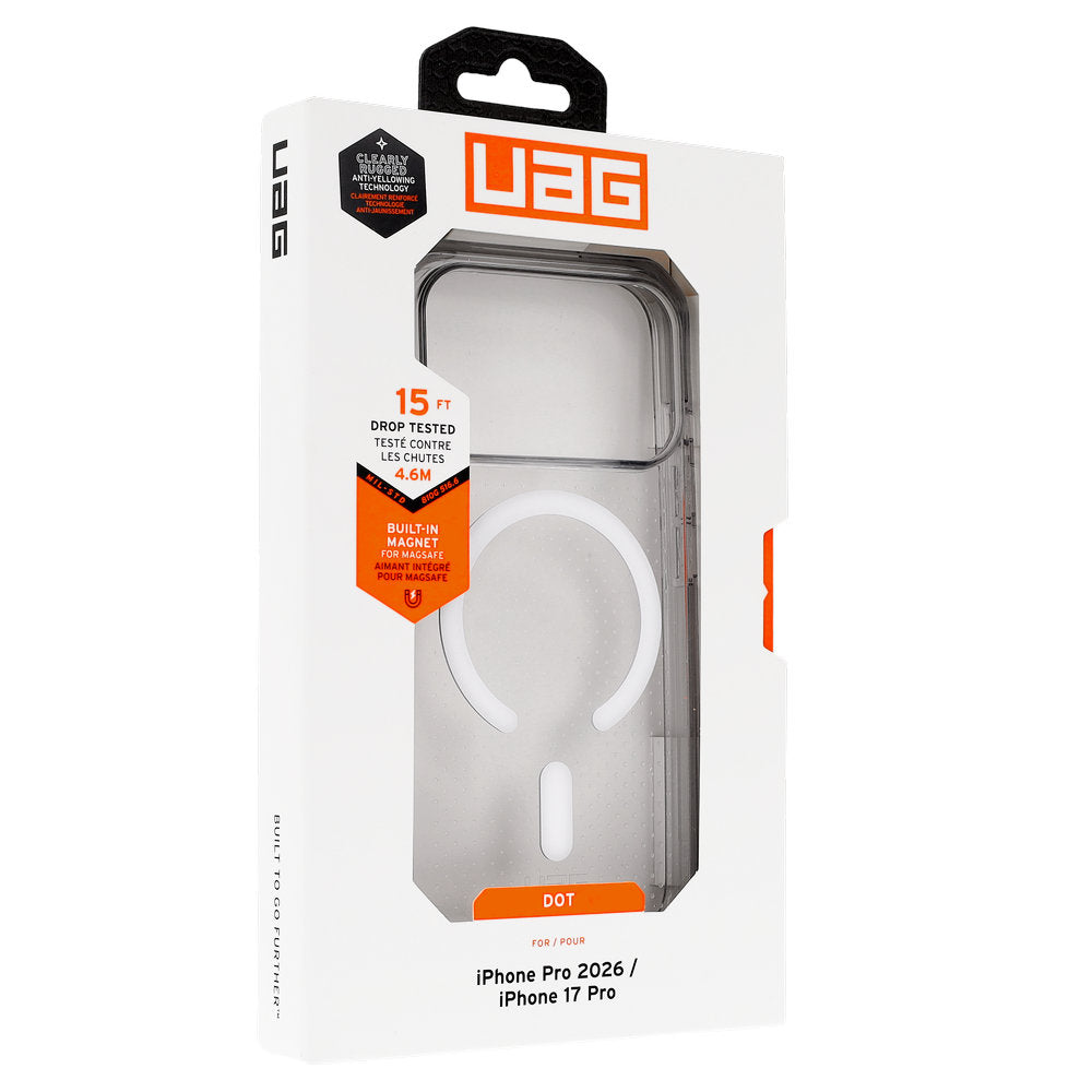 Handyhülle für iPhone 18 Pro / 17 Pro, UAG Dot Magnetic mit MagSafe, Durchscheinend