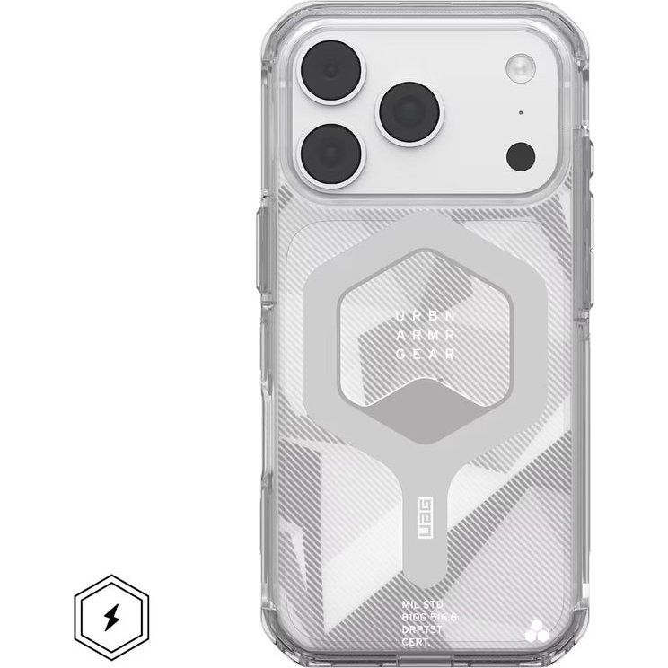 Handyhülle für iPhone 18 Pro / 17 Pro, UAG Plyo mit MagSafe, Transparent und Grau gemustert (3/5)