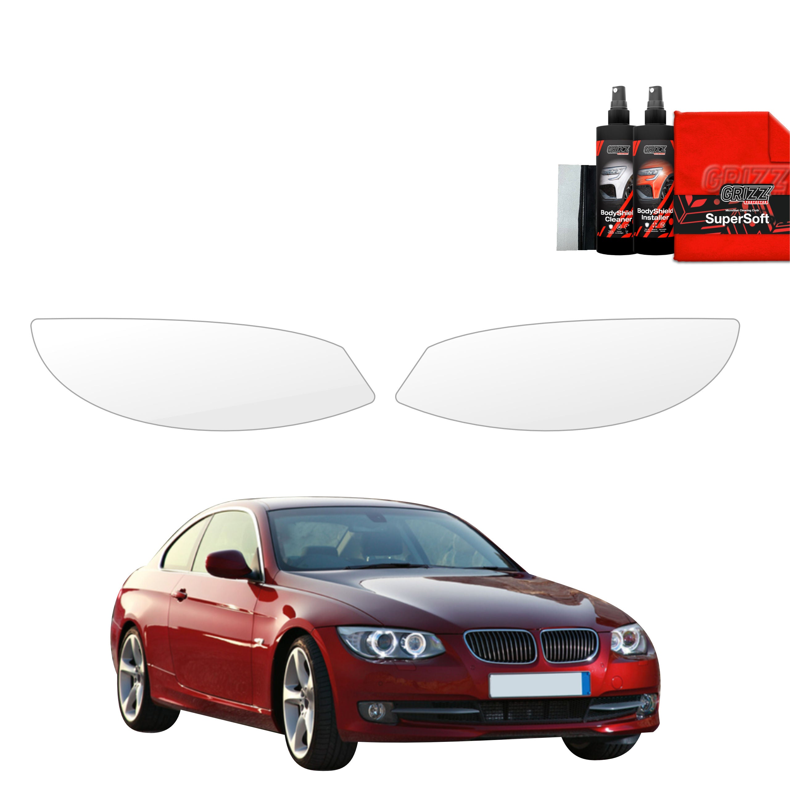 2in1 Schutzfolie Grizz Protector für Scheinwerfer - BMW 3 E92 Coupe LCI (2010-2013)