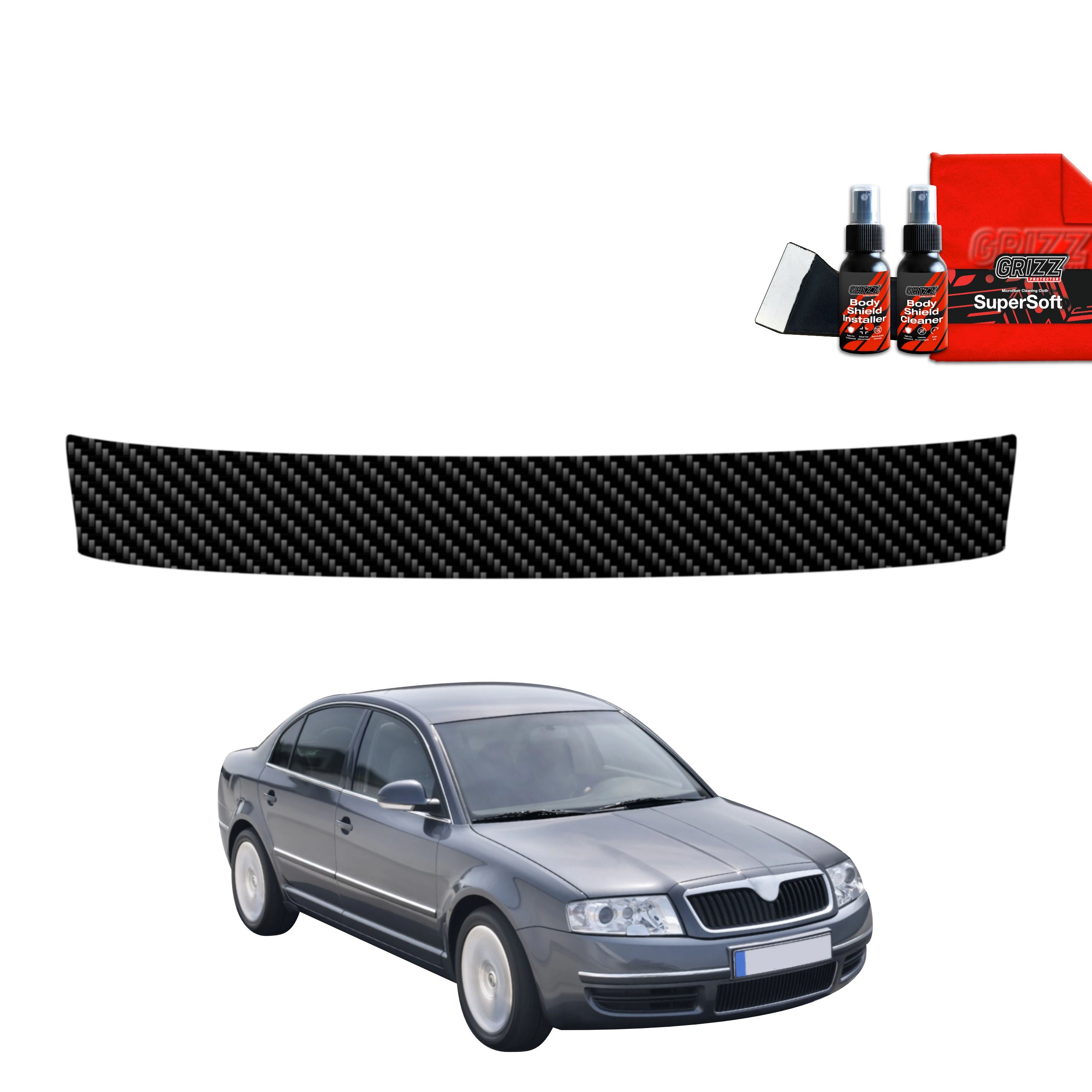 Kohlenstoff Schutzfolie Grizz Protector für Ladekante - Skoda Superb (2001-2008)