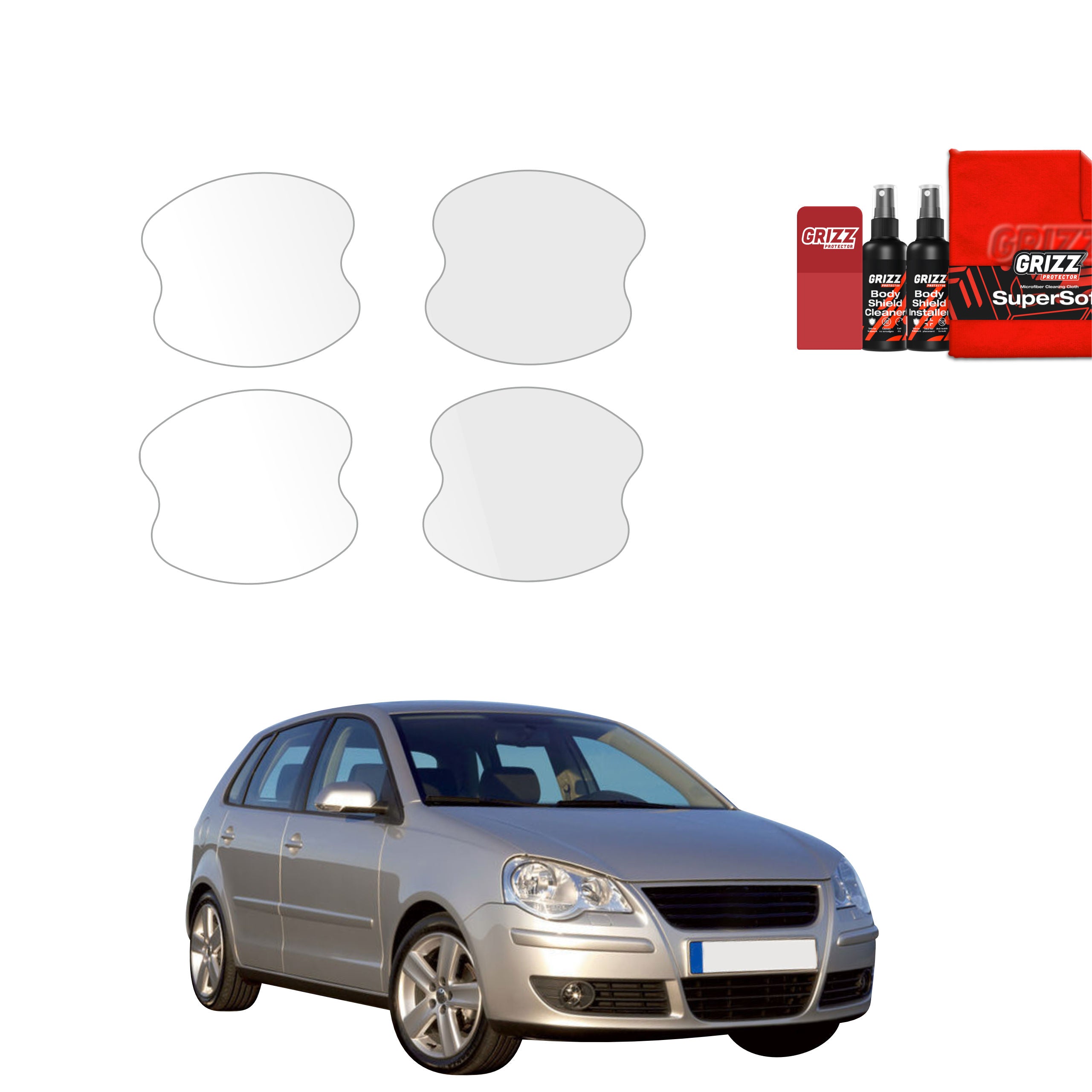 4in1 Schutzfolie Grizz Protector für Türgriffmulden - Volkswagen Polo Hatchback 5D (2001-2009)