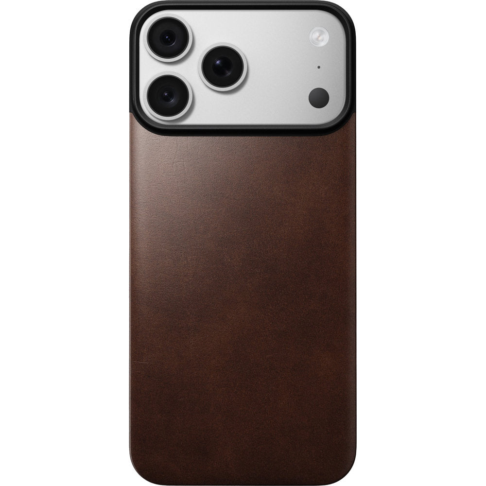 Leder Handyhülle für iPhone 18 Pro Max / 17 Pro Max, Nomad Magnetic Leather Back Horween Series mit MagSafe, rustikales Braun (2/8)
