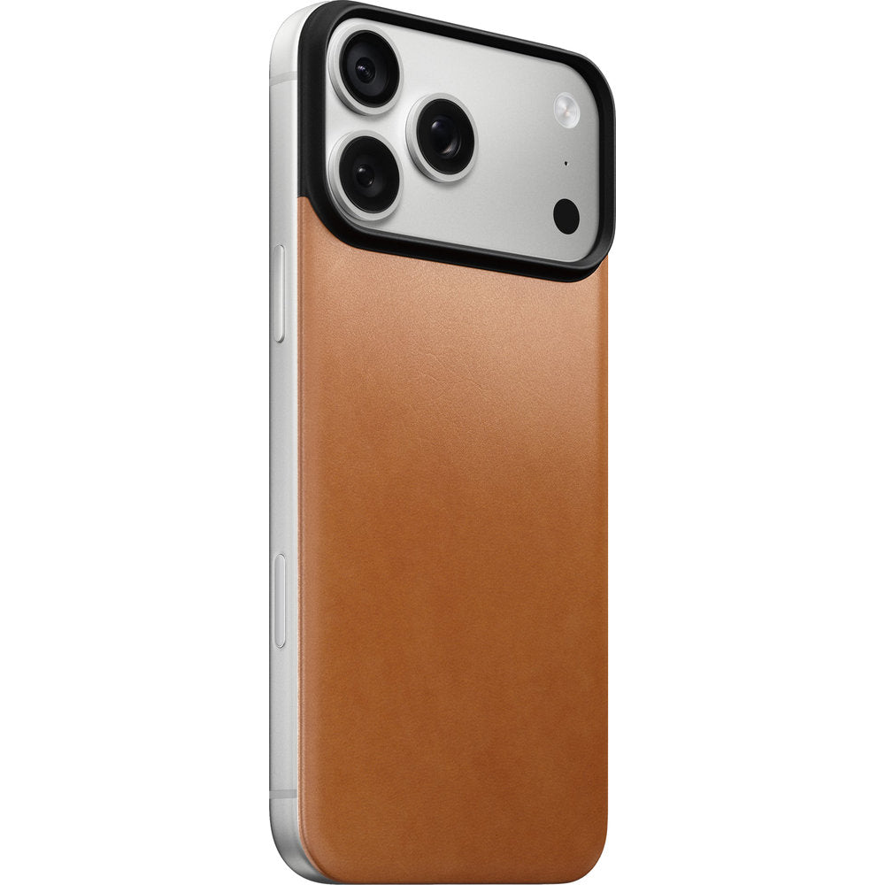 Leder Handyhülle für iPhone 18 Pro Max / 17 Pro Max, Nomad Magnetic Leather Back Horween Series mit MagSafe, Hellbraun (1/8)