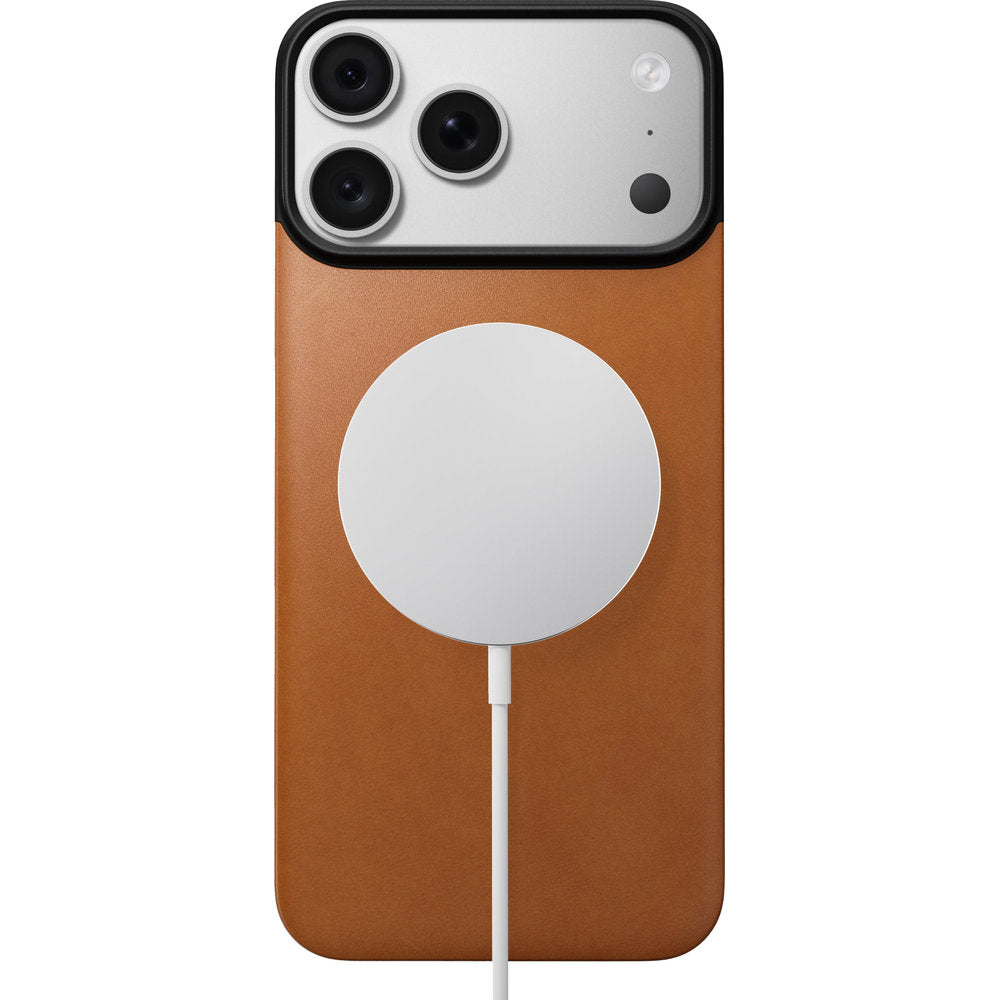 Leder Handyhülle für iPhone 18 Pro Max / 17 Pro Max, Nomad Magnetic Leather Back Horween Series mit MagSafe, Hellbraun (5/8)