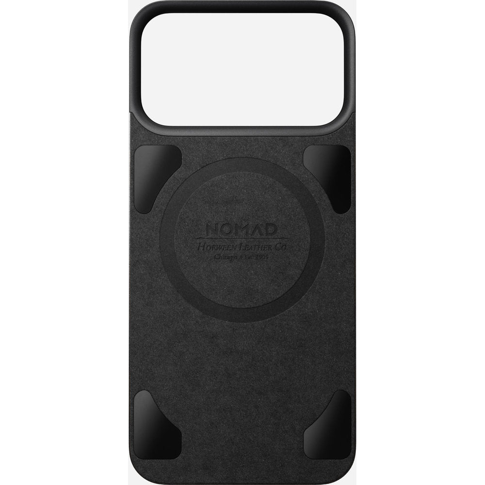 Leder Handyhülle für iPhone 18 Pro Max / 17 Pro Max, Nomad Magnetic Leather Back Horween Series mit MagSafe, Schwarz (3/8)
