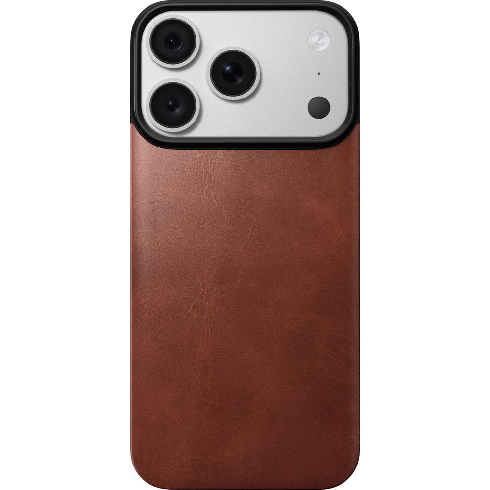 Leder Handyhülle für iPhone 18 Pro / 17 Pro, Nomad Magnetic Leather Back Horween Series mit MagSafe, Braun (2/9)