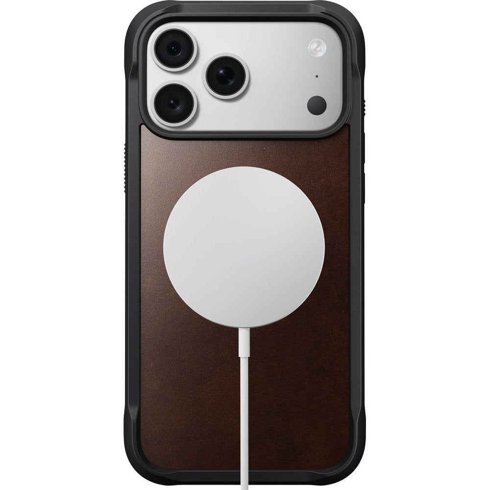 Handyhülle aus Naturleder für iPhone 18 Pro Max / 17 Pro Max, Nomad Rugged Leather Horween Series mit MagSafe, rustikales Braun (5/7)