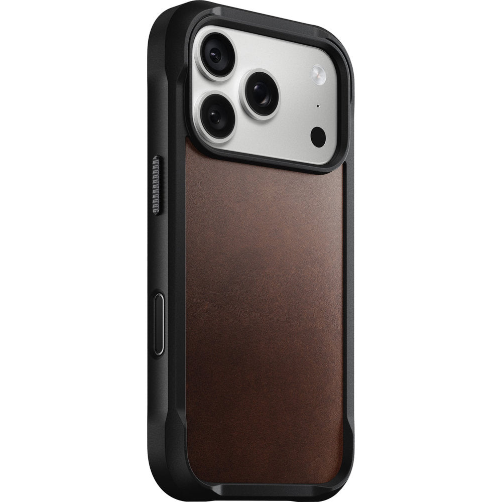 Handyhülle aus Naturleder für iPhone 18 Pro / 17 Pro, Nomad Rugged Leather Horween Series mit MagSafe, rustikales Braun (1/7)