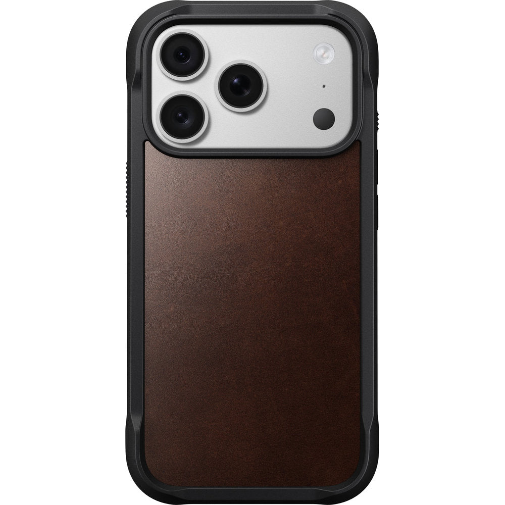 Handyhülle aus Naturleder für iPhone 18 Pro / 17 Pro, Nomad Rugged Leather Horween Series mit MagSafe, rustikales Braun (2/7)