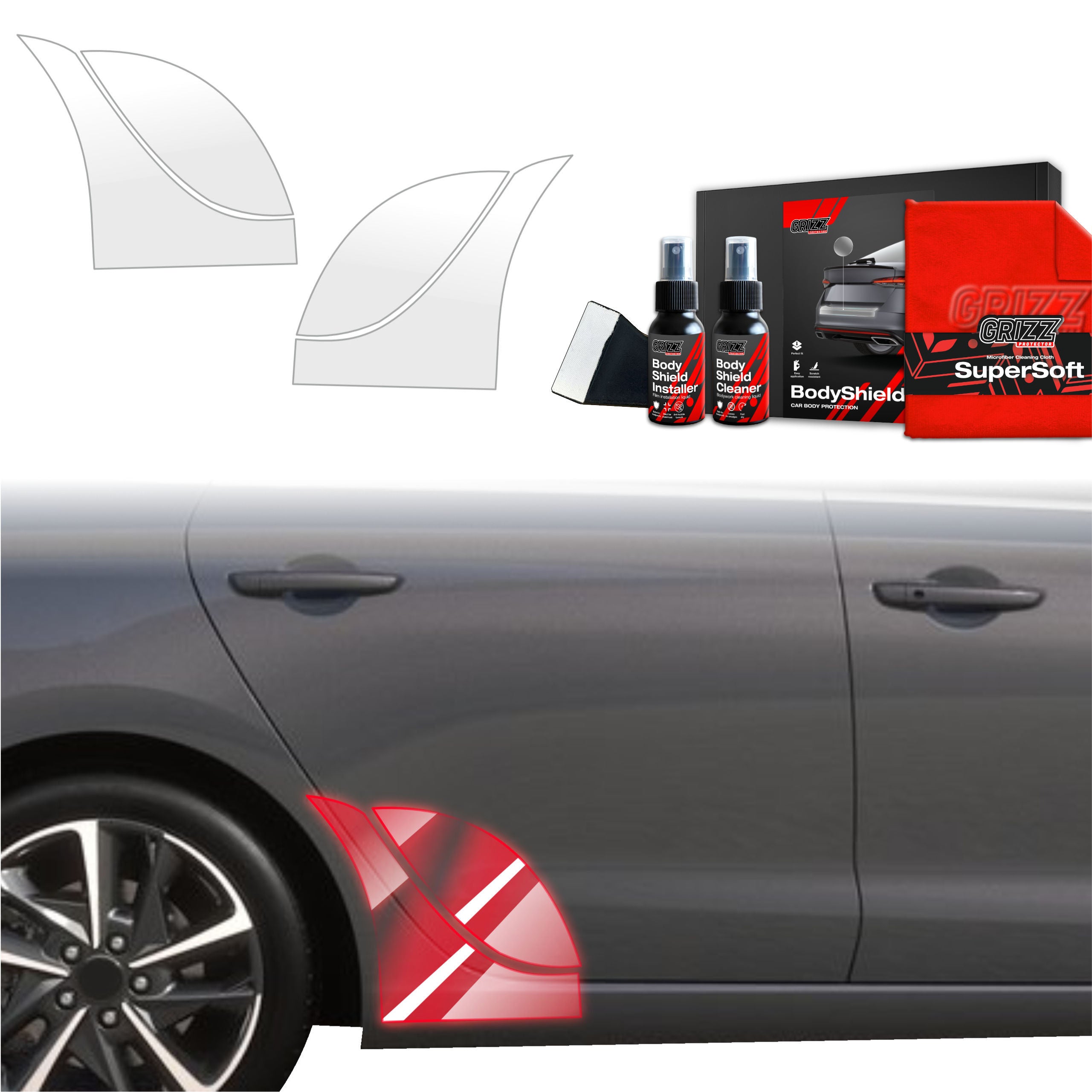 4in1 Schutzfolie Grizz Protector für hinteren & vorderen Seitenschwelle - Hyundai i30 Wagon (2020-2026)