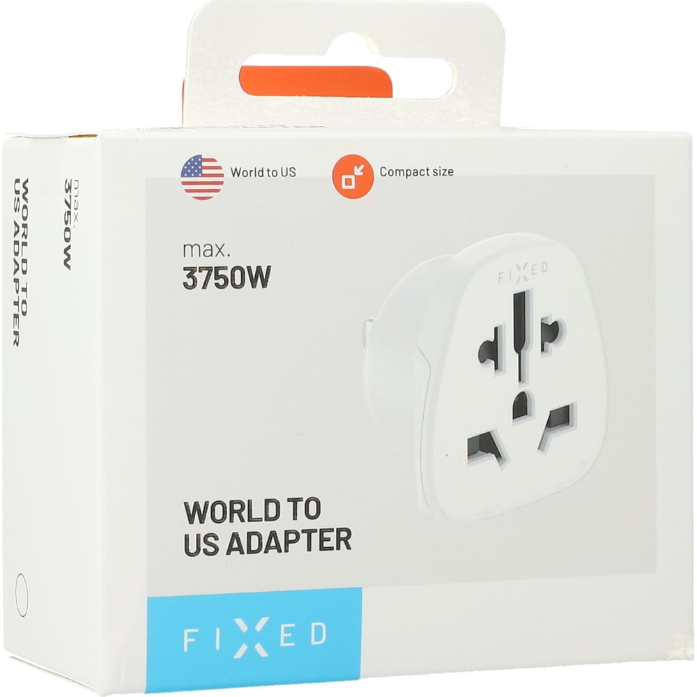 Adapter / Reisestecker Fixed World to US, Adapter Europa auf USA, Japan, 3750W, Weiß