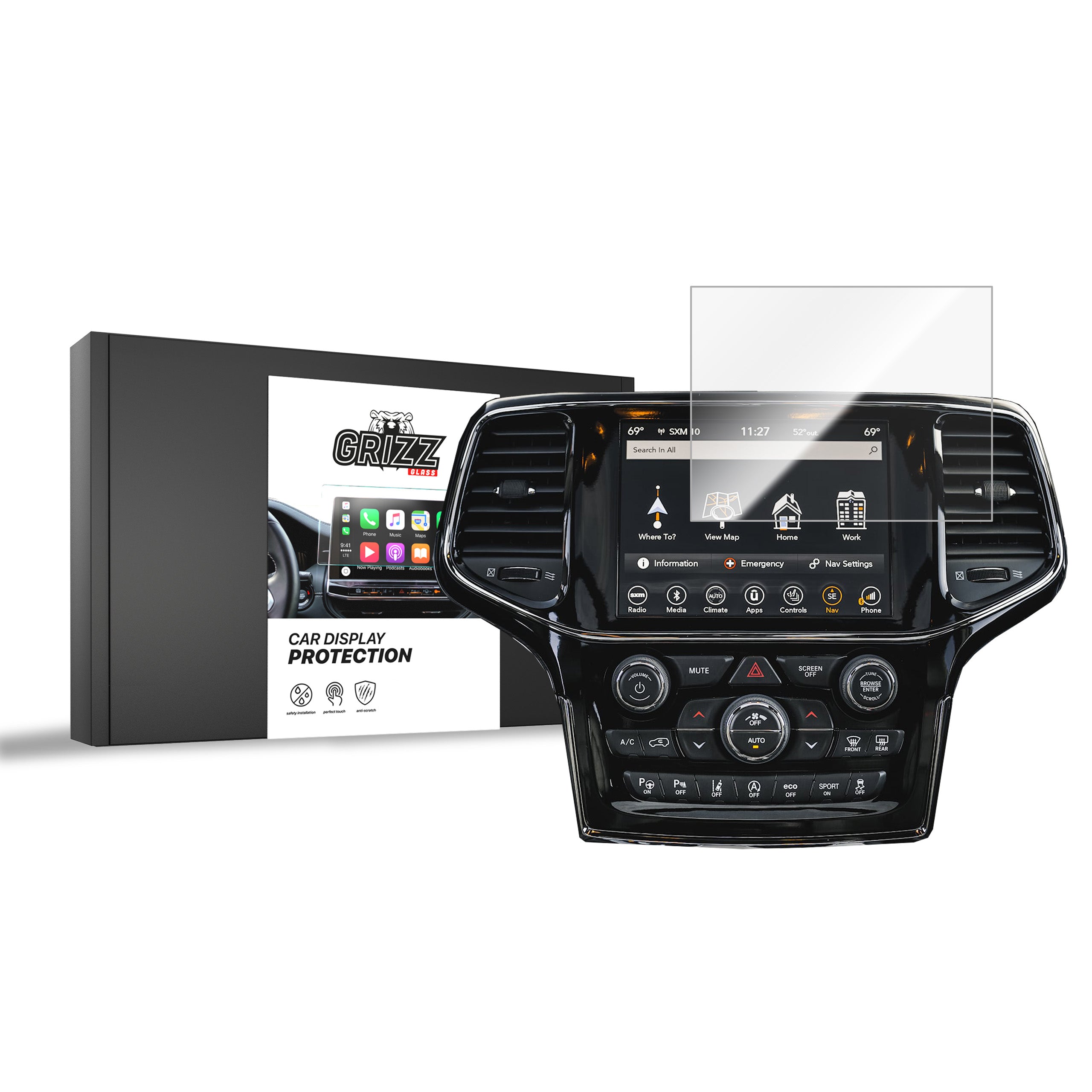Keramische Autodisplayfolie für Jeep Grand Cherokee (2013-2021), Grizz Protector