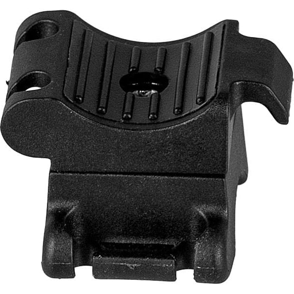 Vayox VA0076 black bicycle handlebar flashlight holder, compatible with 10-35mm handlebars and flashlights, durable silicone design.