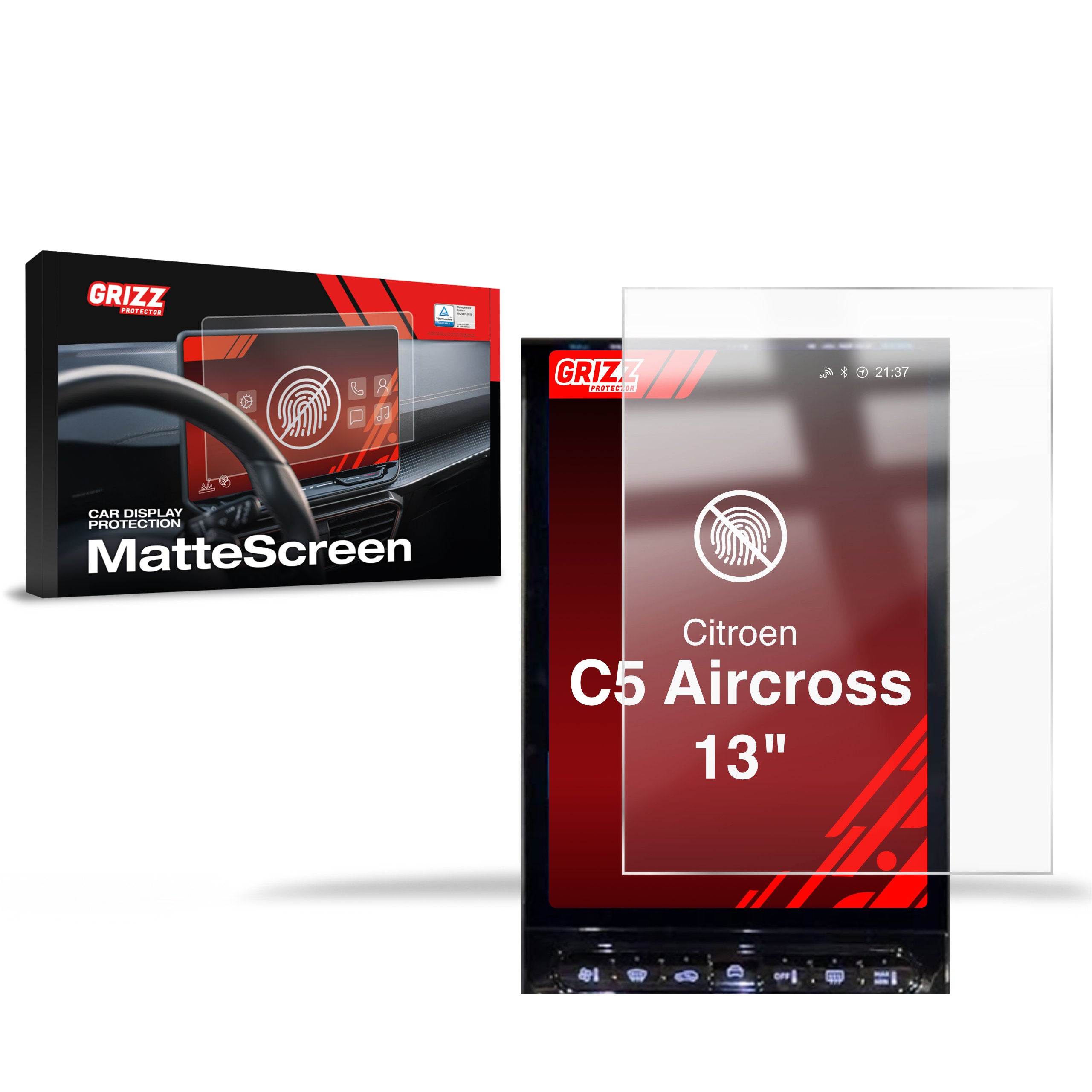 Matte Autodisplayfolie für Citroen C5 Aircross 13" (2026), Grizz Protector