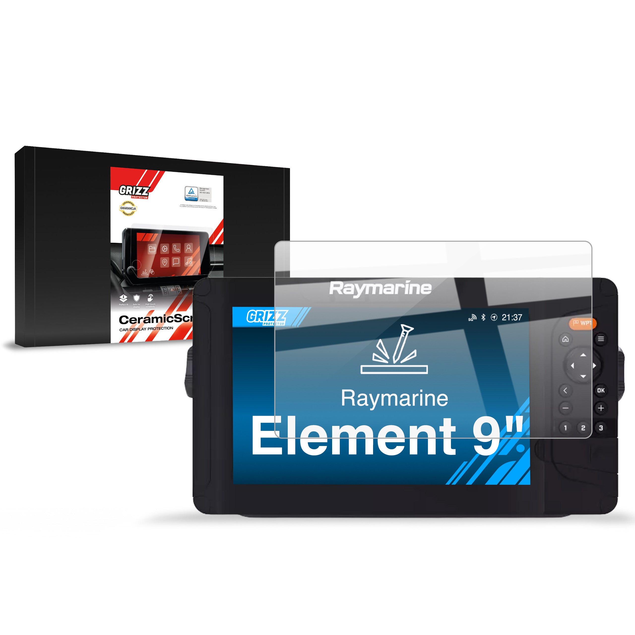 Keramische Autodisplayfolie für Raymarine Element 9", Grizz Protector