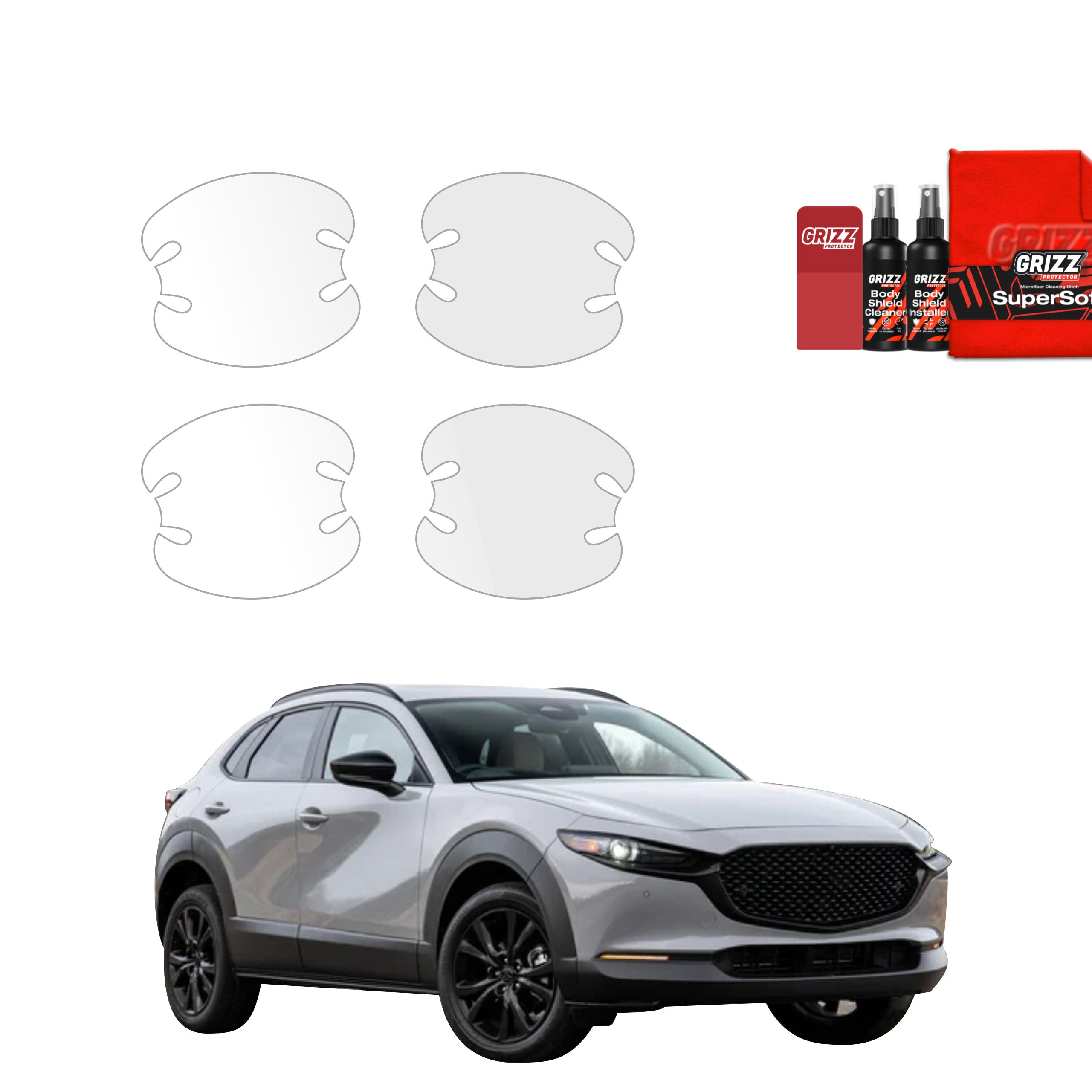 4in1 Schutzfolie Grizz Protector für Türgriffmulden - Mazda CX-30 (2026)