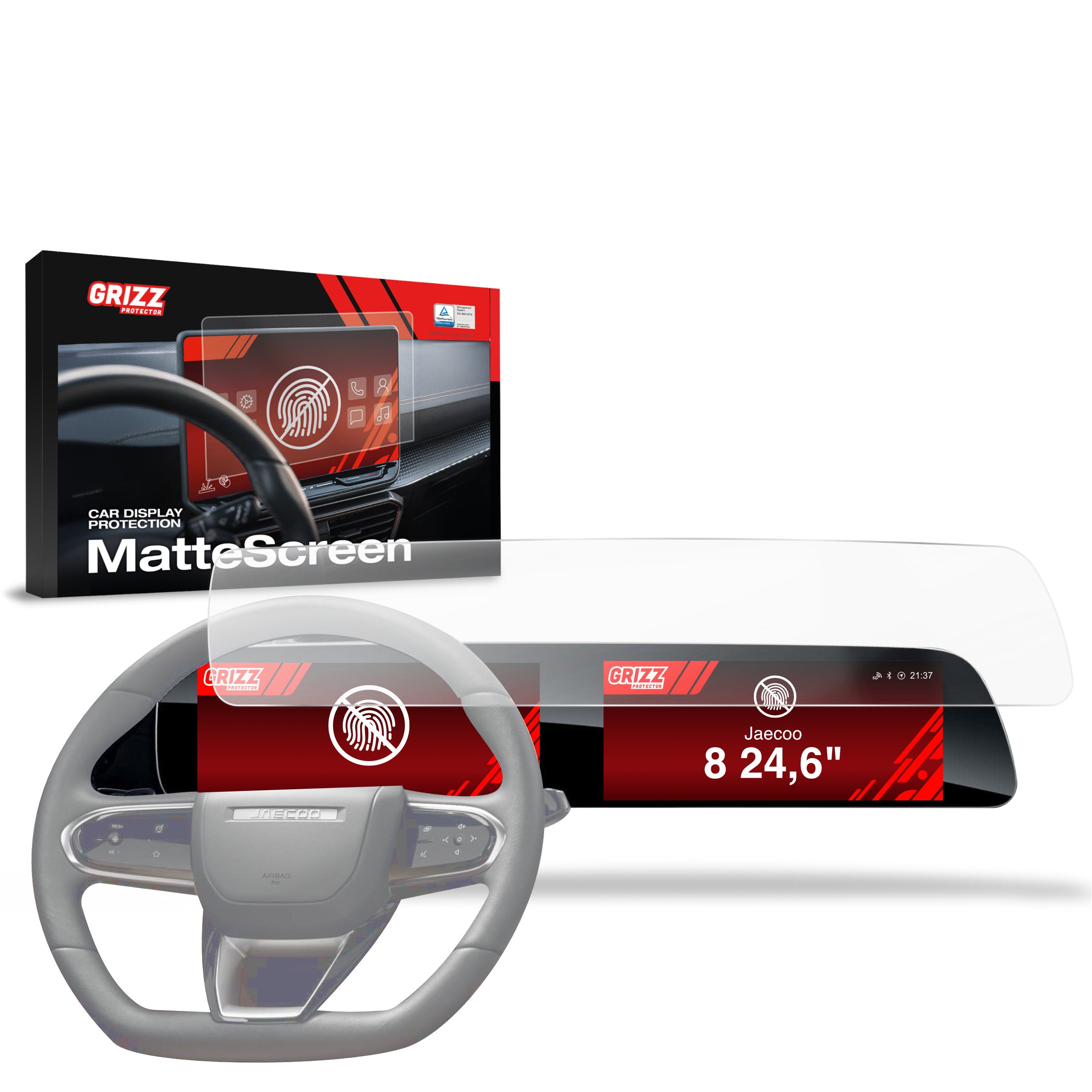 Matte Autodisplayfolie für Jaecoo 8 24,6" (2025-2026), Grizz Protector