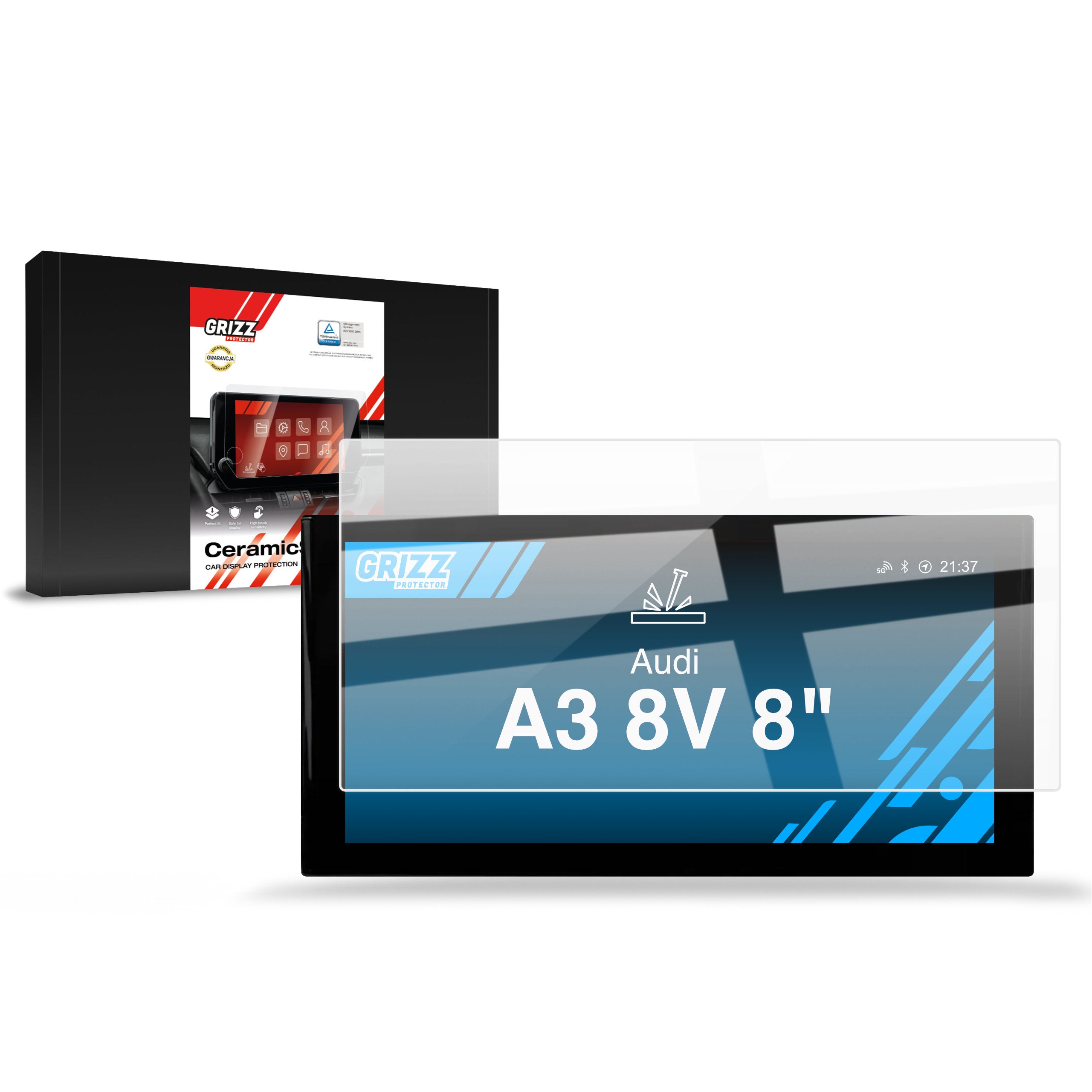 Keramische Autodisplayfolie für Audi A3 8V 8" (2012-2019), Grizz Protector