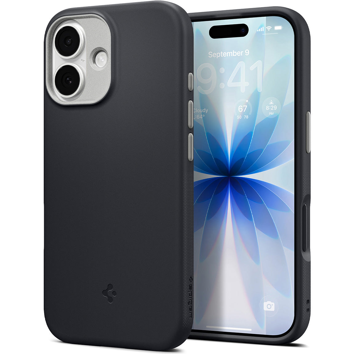 Handyhülle für iPhone 17, Spigen Nano Pop Mag mit MagSafe, Schwarz und Grau