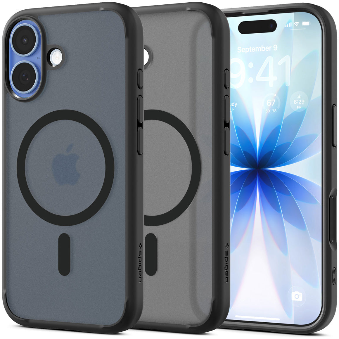 Handyhülle für iPhone 17, Spigen Ultra Hybrid Mag mit MagSafe, Durchscheinend-Schwarz