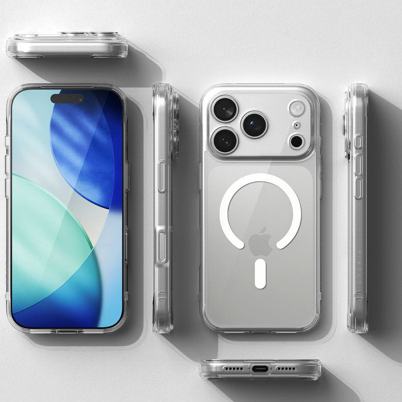 Handyhülle für iPhone 18 Pro / 17 Pro, Ringke Fusion Magnetic mit MagSafe, Transparent und Weiß (3/9)