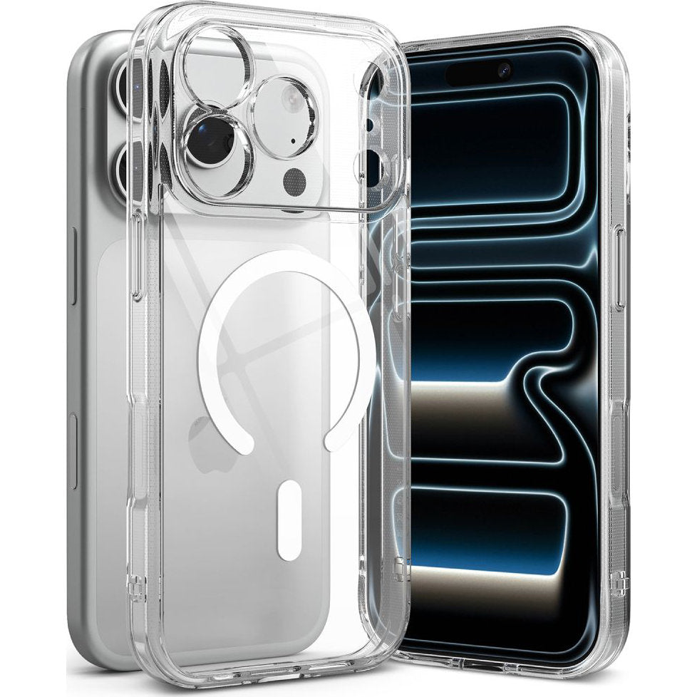Handyhülle für iPhone 18 Pro / 17 Pro, Ringke Fusion Magnetic mit MagSafe, Transparent und Weiß (8/9)