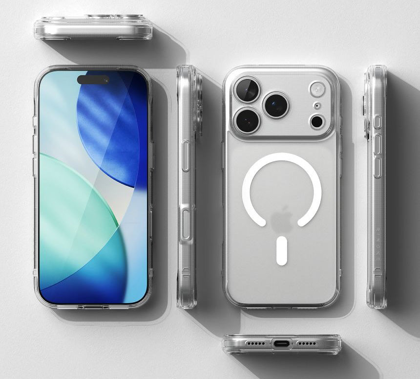 Handyhülle für iPhone 18 Pro / 17 Pro, Ringke Fusion Magnetic mit MagSafe, Transparent und Weiß (5/8)