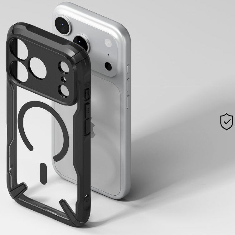 Handyhülle für iPhone 18 Pro / 17 Pro, Ringke Fusion X Magnetic mit MagSafe, Transparent mit Schwarzen Rahmen (10/11)