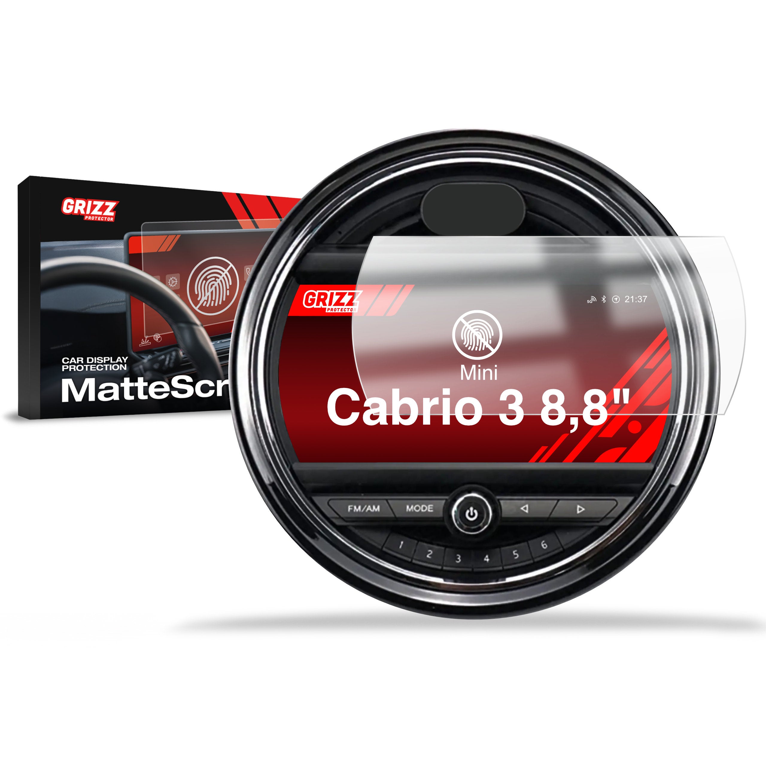 Matte Autodisplayfolie für Mini Cabrio 3 (2016-2023), Grizz Protector