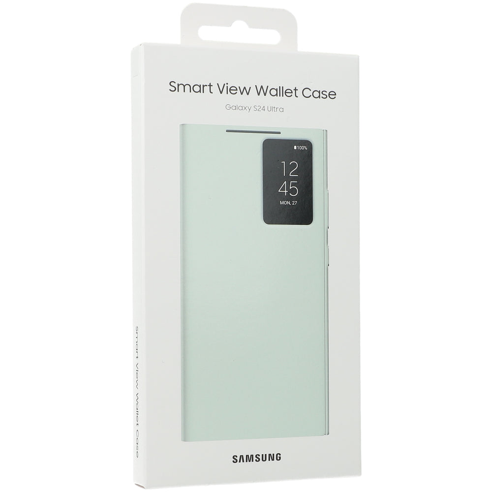 Schutzhülle mit Klappe für Galaxy S24 Ultra, Samsung Smart View Wallet Case, Lindgrün