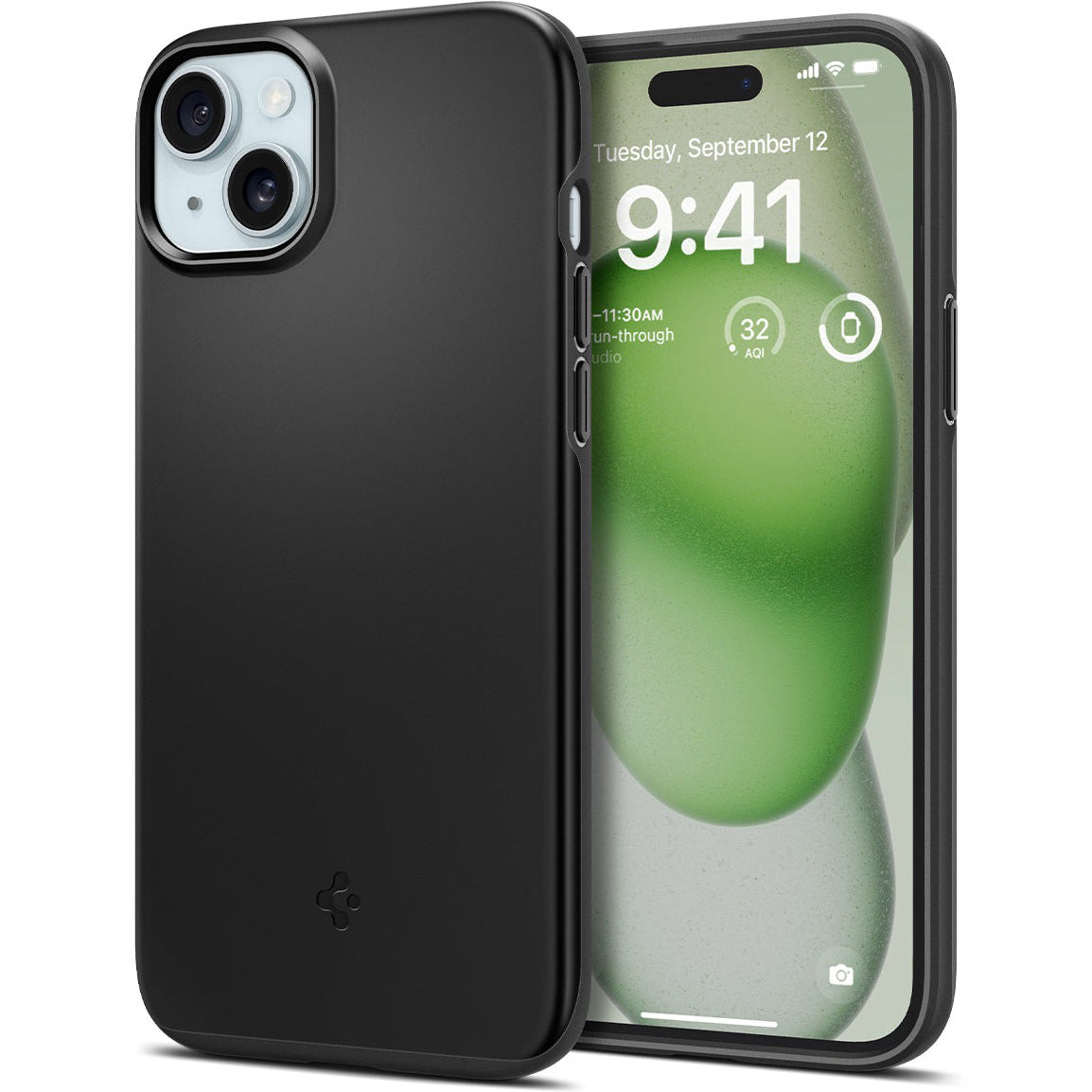 Schutzhülle Spigen Thin Fit für Apple iPhone 15 Plus, Schwarz