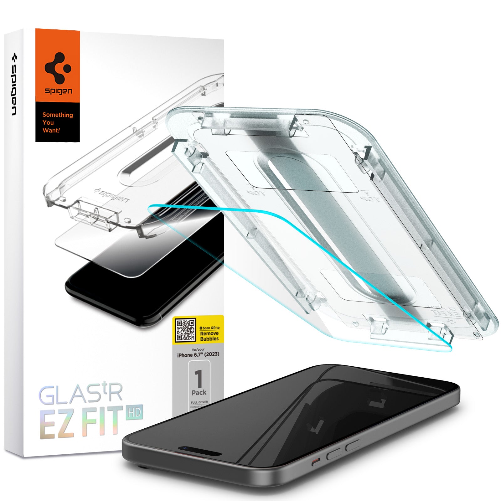 Glas für die Schutzhülle für iPhone 15 Plus / 16 Plus, Spigen Glas.tR EZ Fit 1-Pack