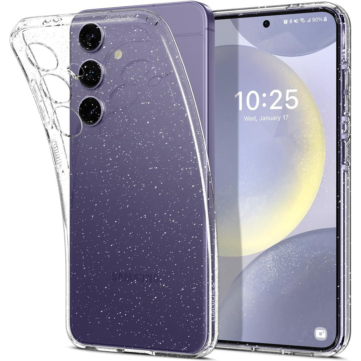 Schutzhülle für Galaxy S24, Spigen Liquid Crystal Glitter, Transparent mit Glitzer