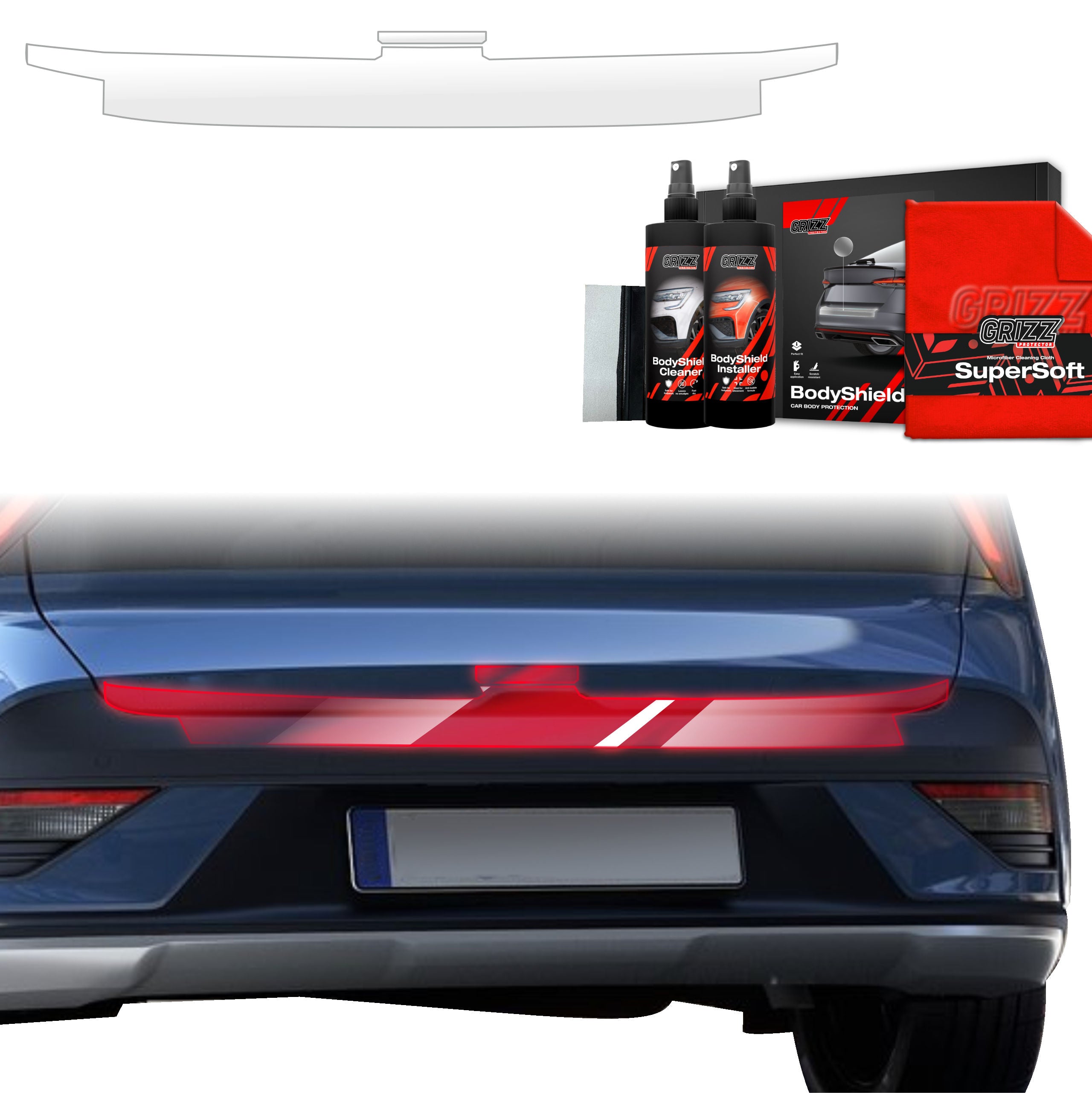 2in1 Schutzfolie Grizz Protector für Ladekante - Hyundai Bayon (2024-2026)